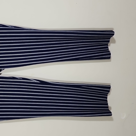 Hugo Boss Tebella Navy Striped Blue Crop Pants Size 10 - Picture 3 of 10